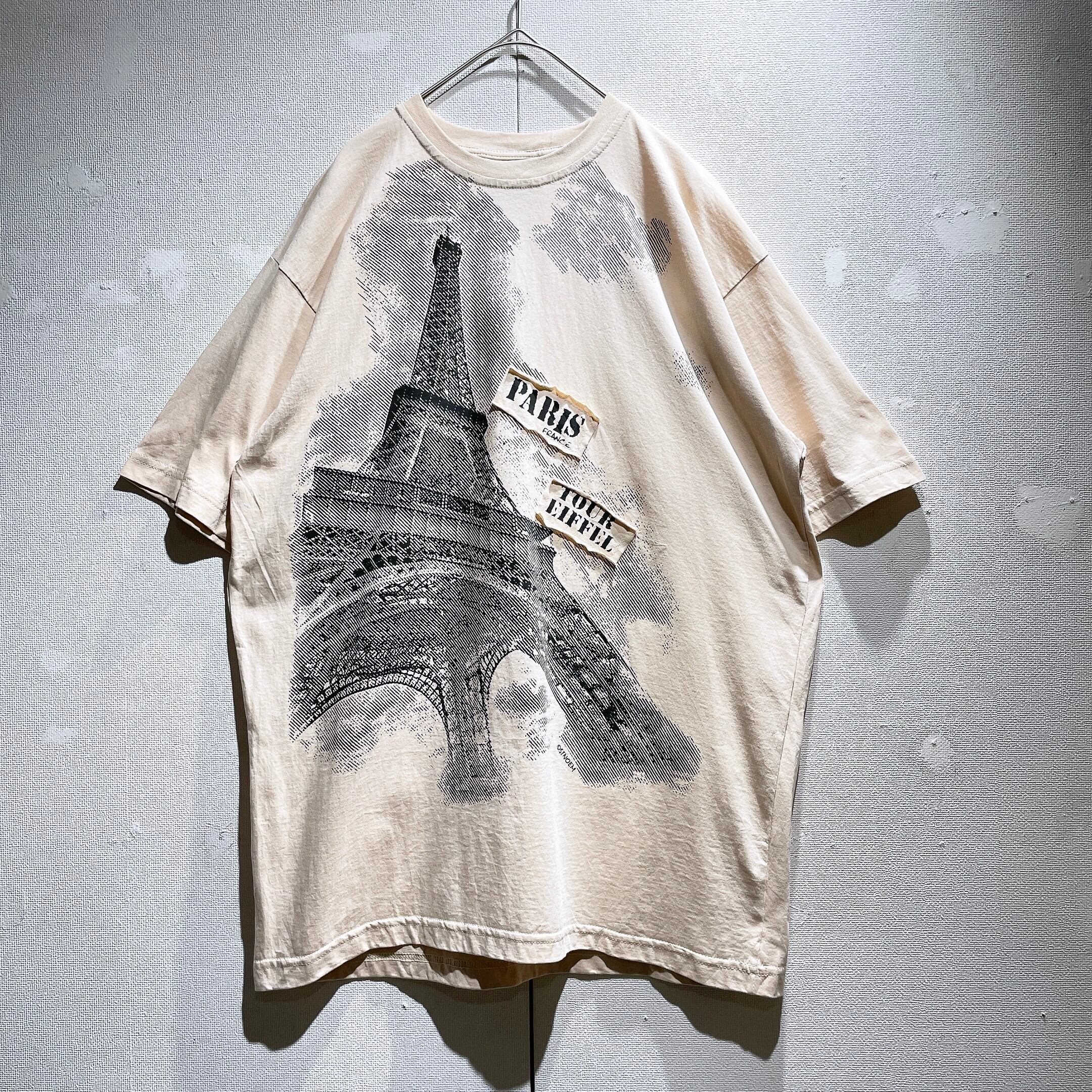 ” Paris Tour Eiffel ” printed loose silhouette cotton Tee