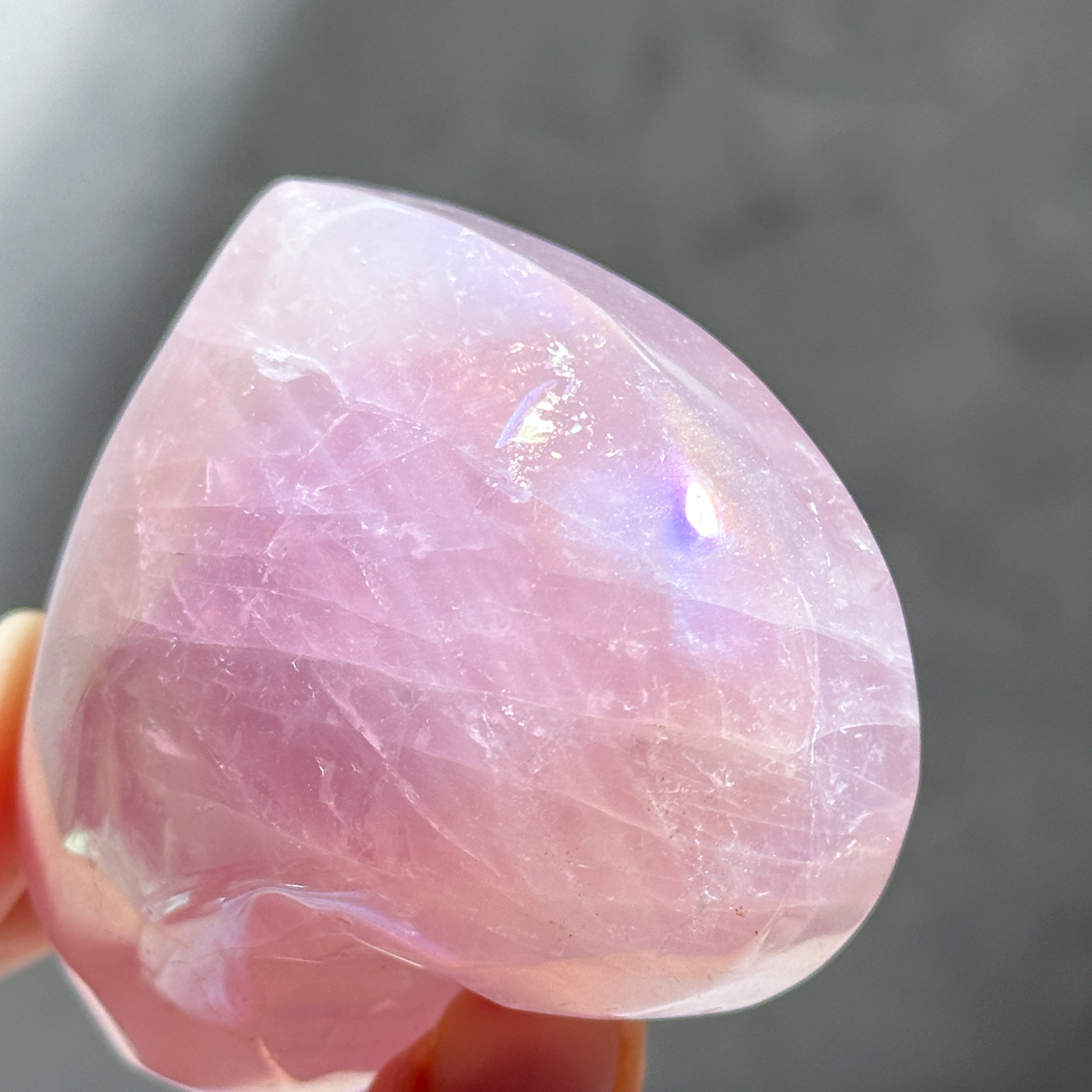 ぷっくり♡濃い♡Bigエンジェルオーラローズクォーツ ハート03