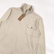 新品 タグ付き G-stage ジーステージ ハーフジップ プルオーバー M/ライトベージュ系 メンズ　