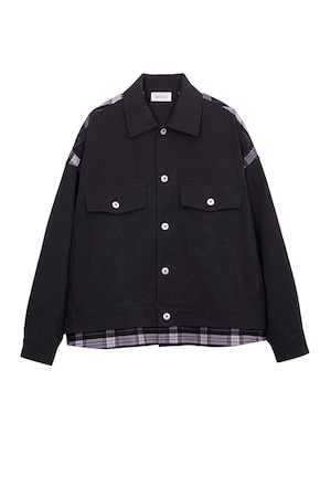 Nora Lily / ノラリリー Check Switch Denim Blouson/ ボルドー