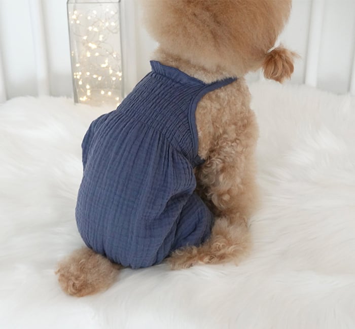 【SALE】 ボリュームオールインワン XS ~ XL 3color  /  犬服 春夏 新作 ロンパース 可愛い 犬の服 小型犬 中型犬 ドッグウェア お出かけ 犬 服 お揃い シンプル tsu35