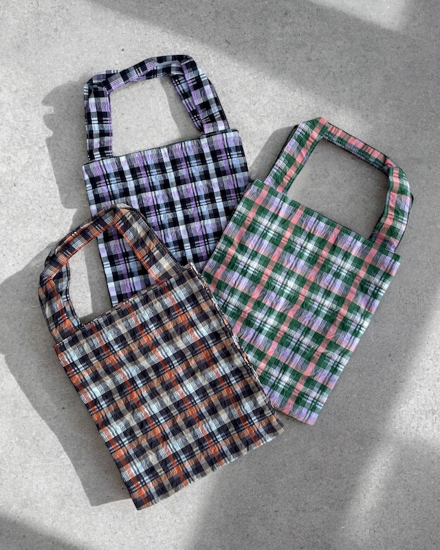 calm checkered tote bag <3color>