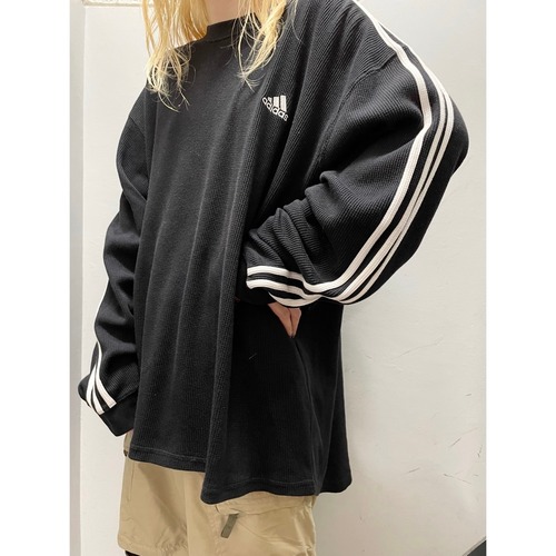 00's adidas 袖ライン サーマルシャツ