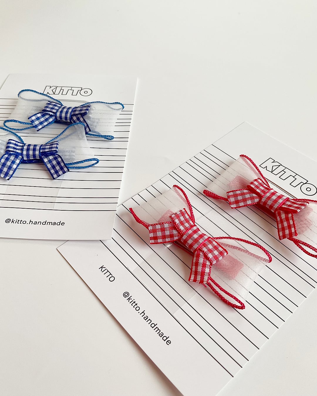⦅ 即納 ⦆Gingham ribbon clip pin (kids)