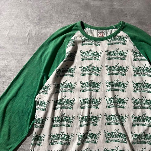 STUSSY / multi logo raglan T-shirt size XL