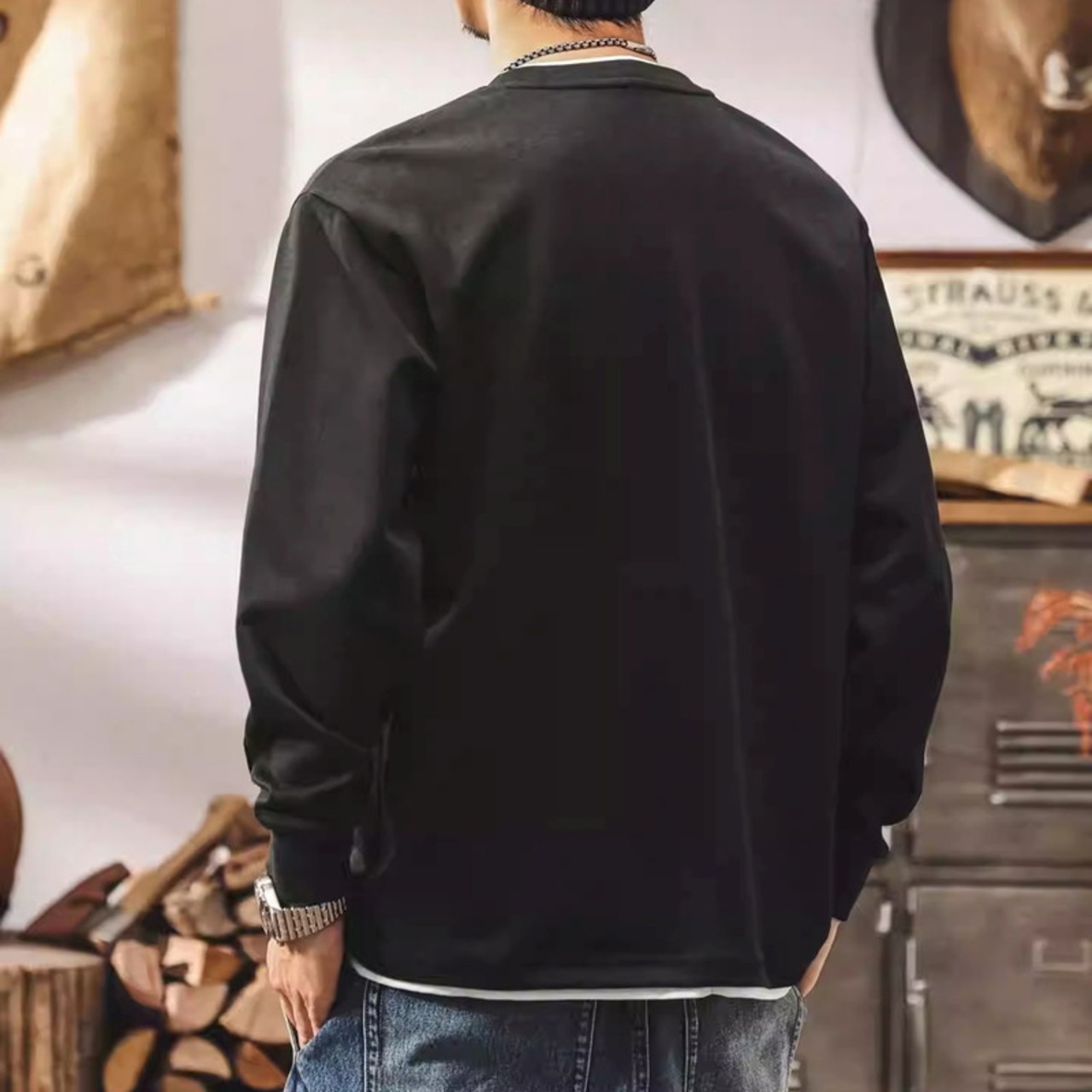 diamond pattern knit cardigan crew neck long sleeve ◇2color H0805