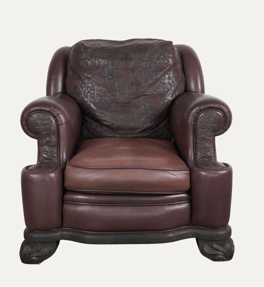 CHROME HEARTS クロムハーツ Leather Cross Patch Lounge Chair