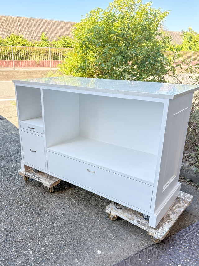 海外インテリア風キッチンカウンター191 (大理石天板・アイランドカウンター)W1350 オーダーメイド家具