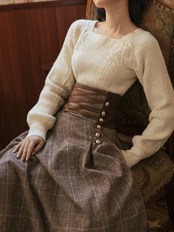 【0211】Plaid Pattern Long Sleeve 2 Piece Set