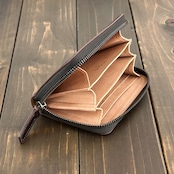 HORWEEN シェルコードバン ミドルウォレット バーガンディ