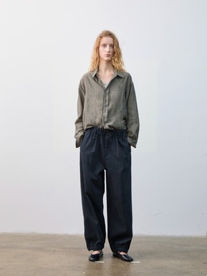DECESOLO 26AW エアリーリネンブレンド オーバーシャツ