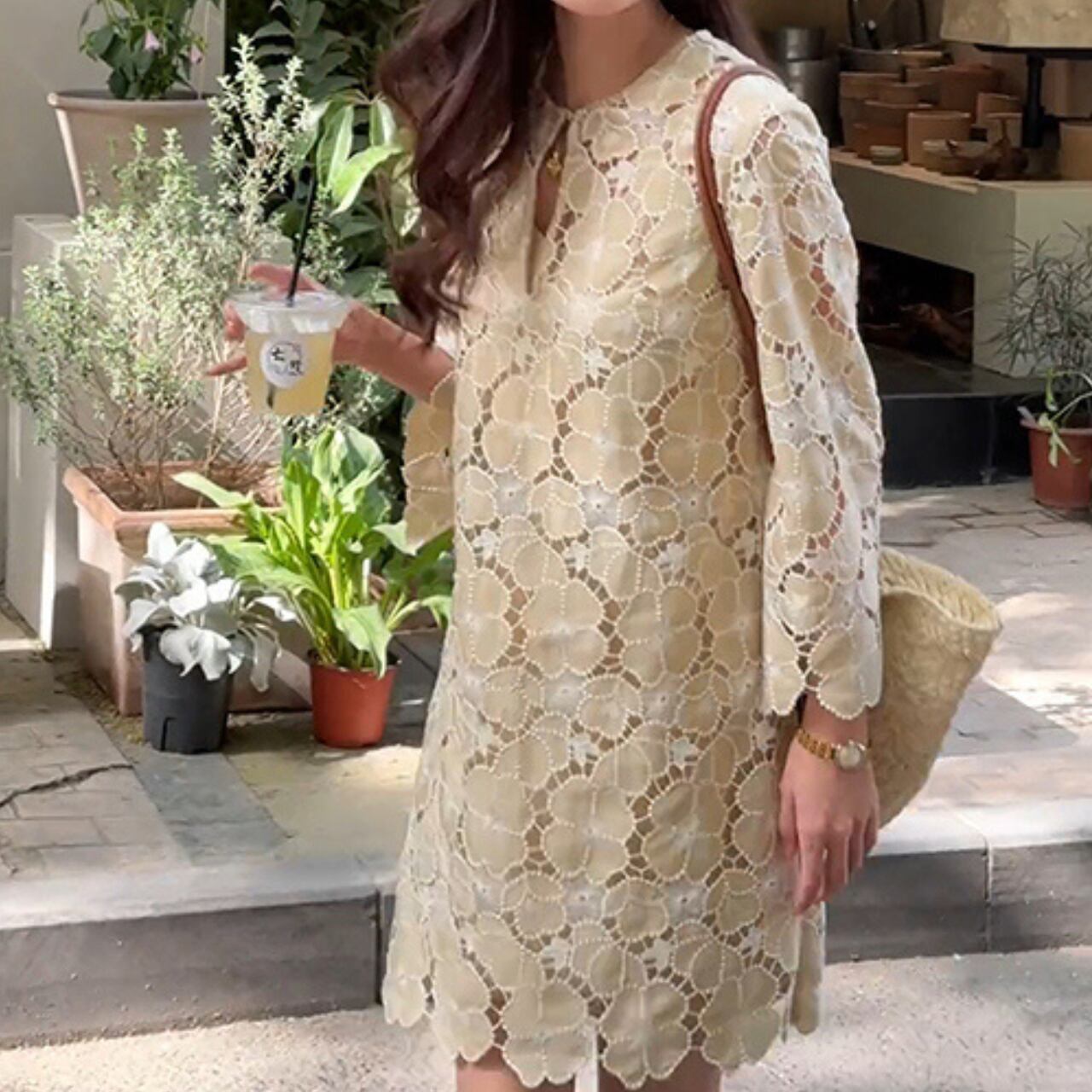 フラワーレースミニワンピース A4330