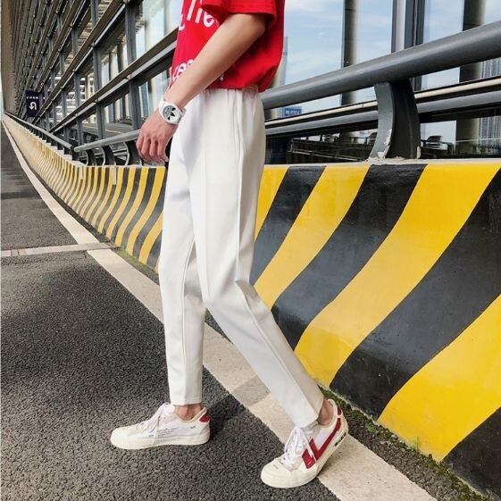 全3色 ストレートパンツ ウエストゴム シンプル ゆったり メンズ