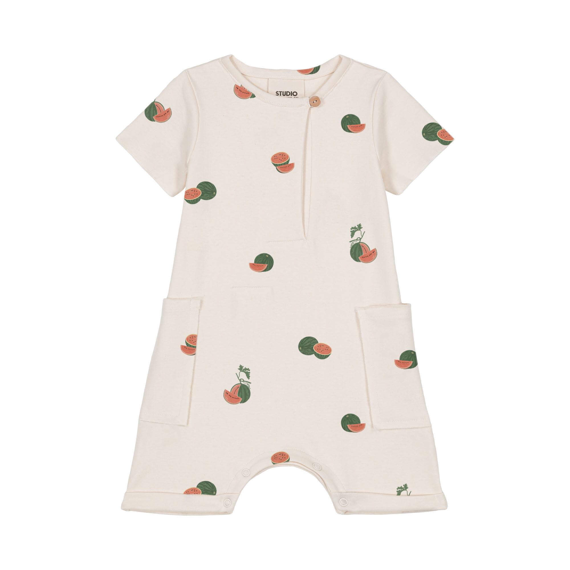 Studio Boheme Paris 26SS/JUMPSUIT AIMÉ - OFF WHITE / WATERMELON (12M-24M)