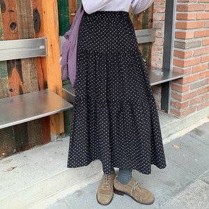 floral tiered long skirt　J00195