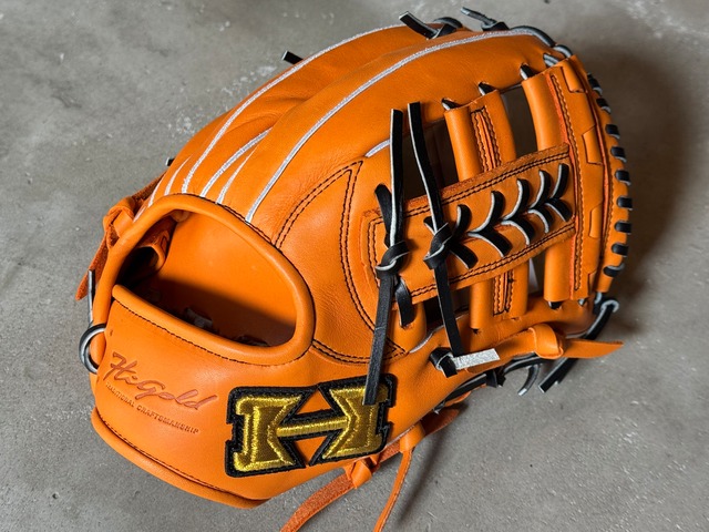 己極シリーズ限定モデル【Hi-GOLD】軟式用グローブ　内野手用　オレンジ