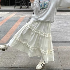 White A-line skirt with large pockets(ME042)