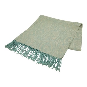 エトロ ペイズリー ストール ショール ライトブルー ホワイト シルク ウール レディース ETRO 【中古】