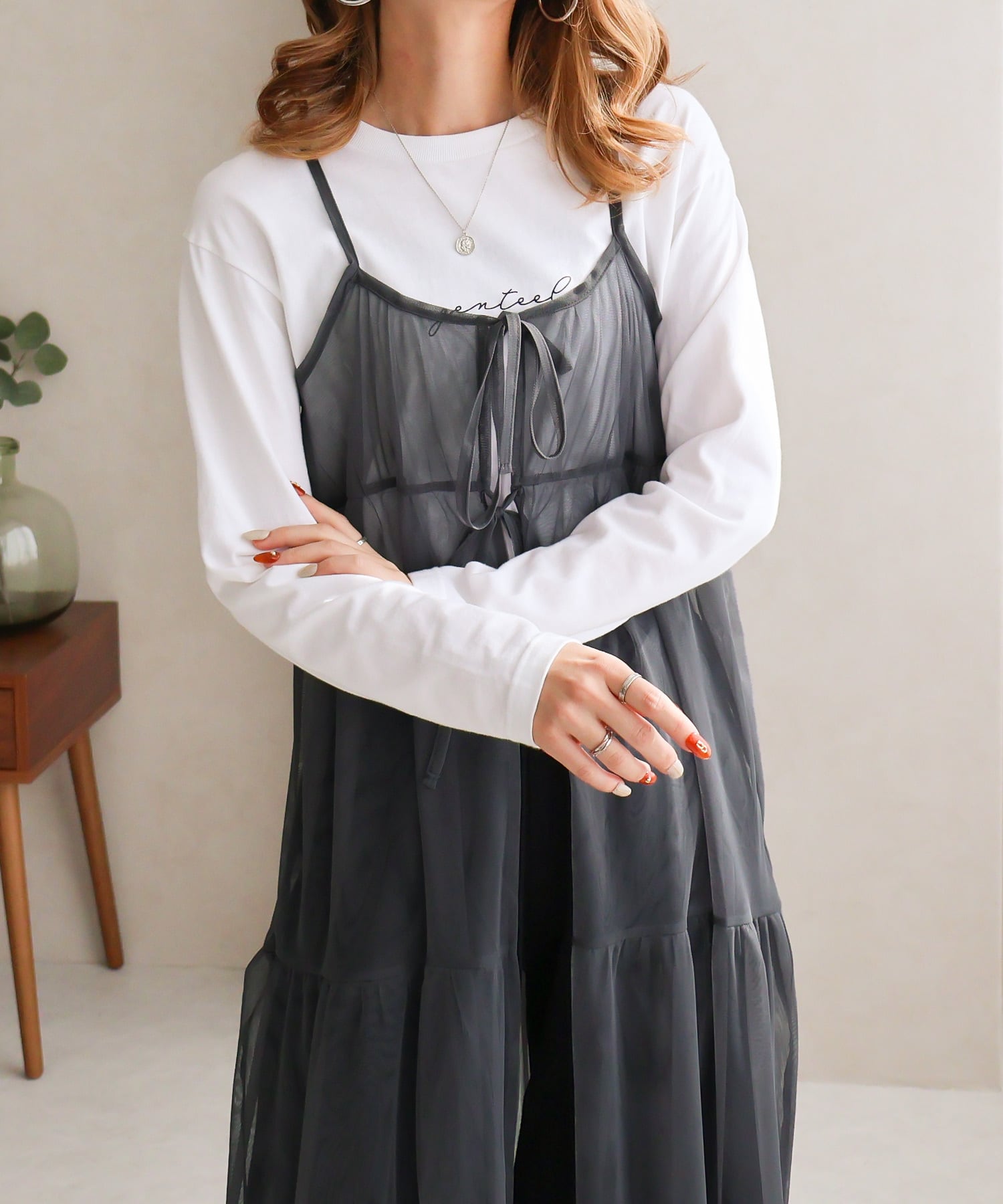 チュールティアードキャミワンピース | SocialGIRL（ソーシャルガール