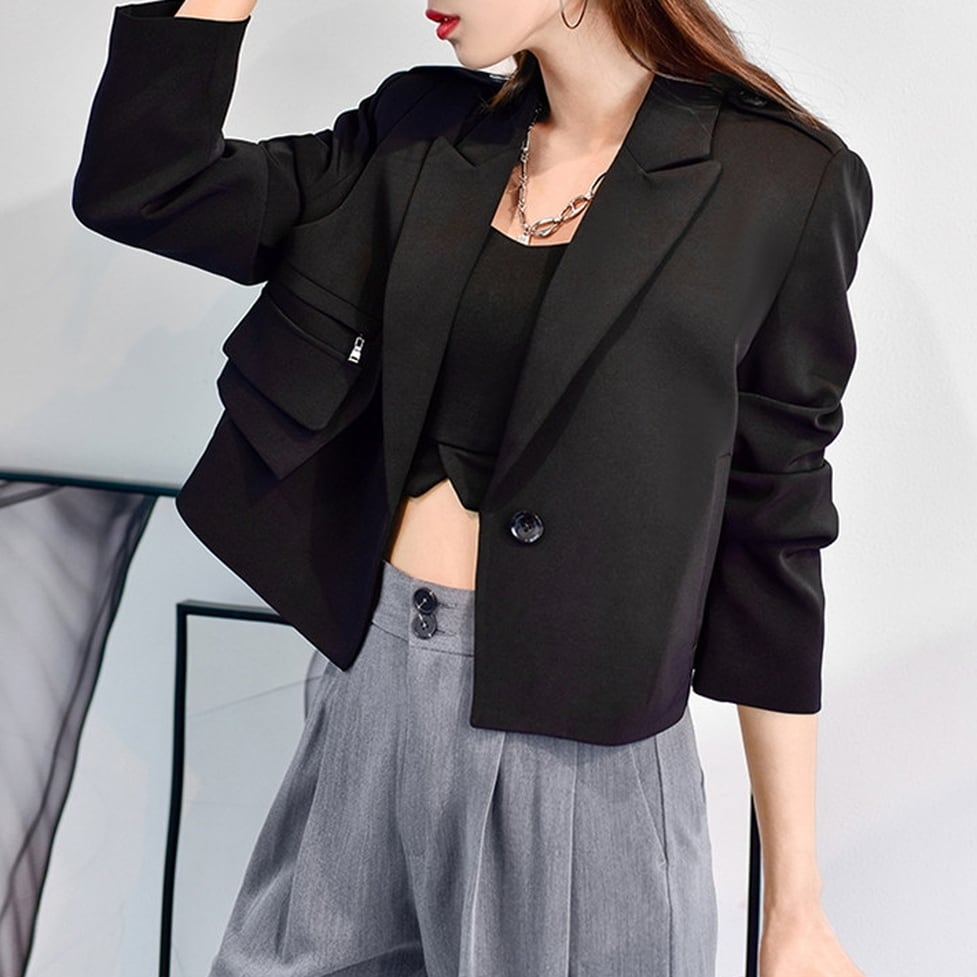 cropped tailored jacket / l0831