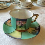 カップ＆ソーサー オールドノリタケ エメラルドグリーン花 11TWSCU-94