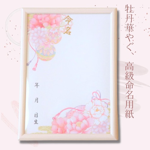 高級命名紙2枚入 牡丹華やぐ 額つき