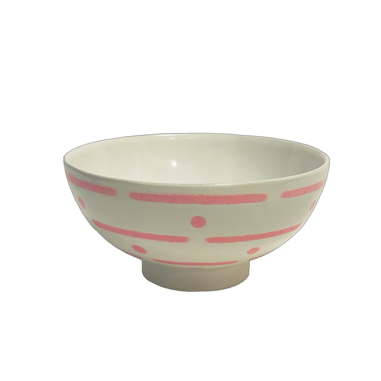 茶碗【ピンク独楽】（ちゃわん・ぴんくどくらく）11.6cmサイズ 割れ