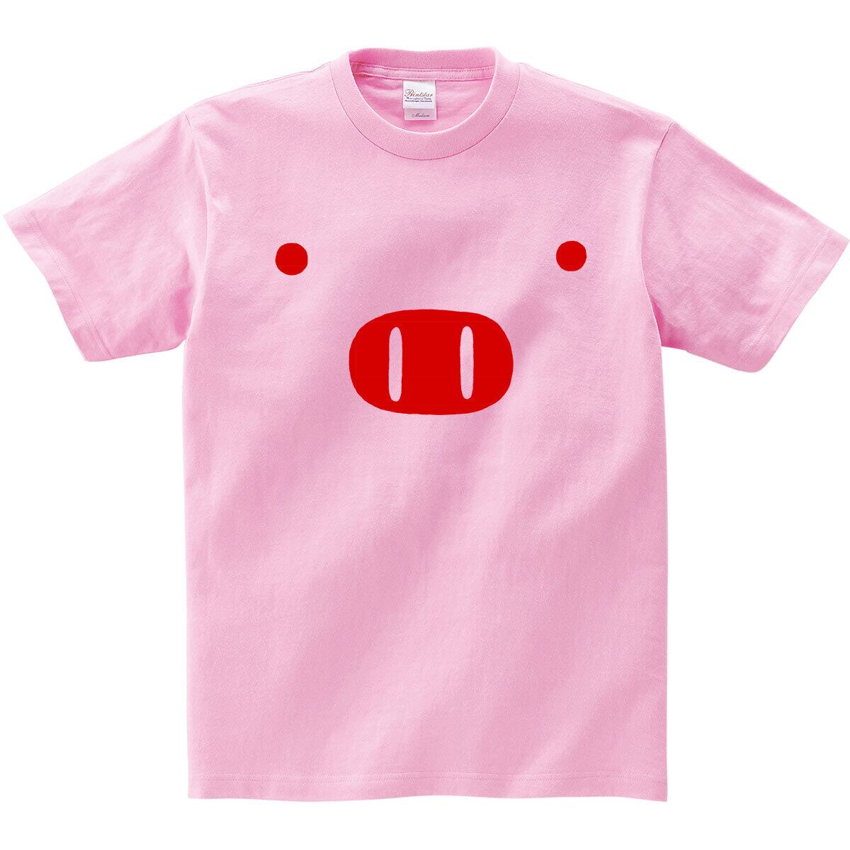 ブタ デカ顔T 手描き デカ顔 おバカな fc01 Tシャツ アニマル おもしろ プレゼント ギフト