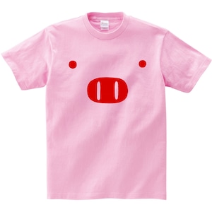 ブタ デカ顔T 手描き デカ顔 おバカな fc01 Tシャツ アニマル おもしろ プレゼント ギフト