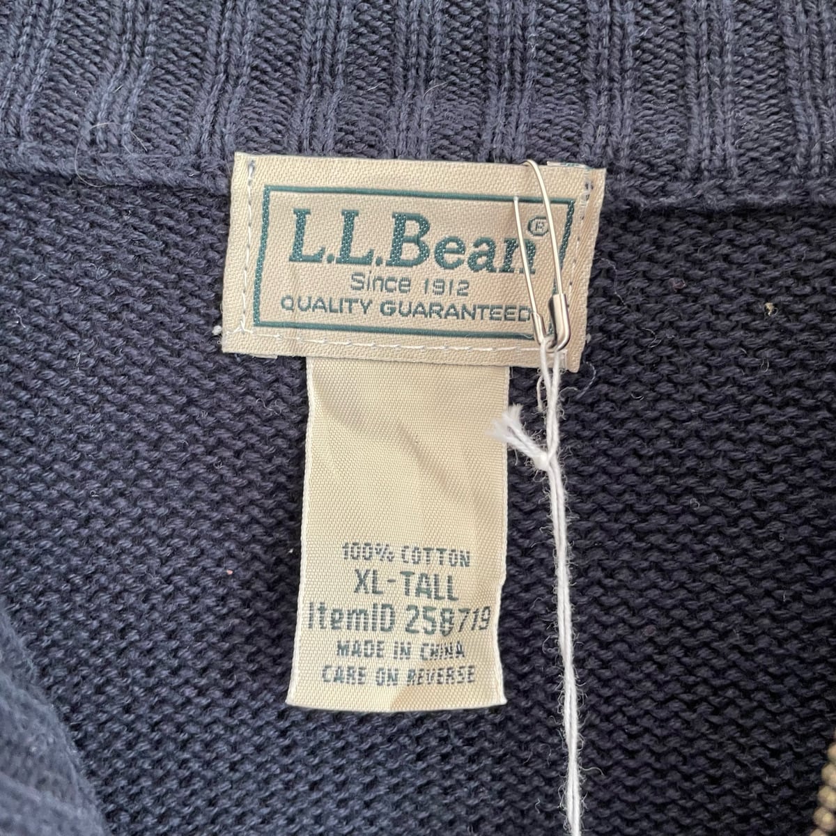 00s L.L.Bean ドライバーズニット コットンニット セーター 紺 ...