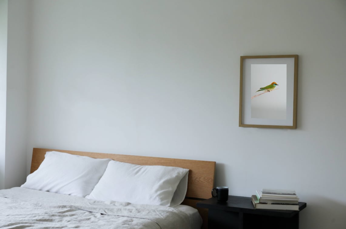 Small Bird #4 wooden frame 52cm×42cm付き ( M )