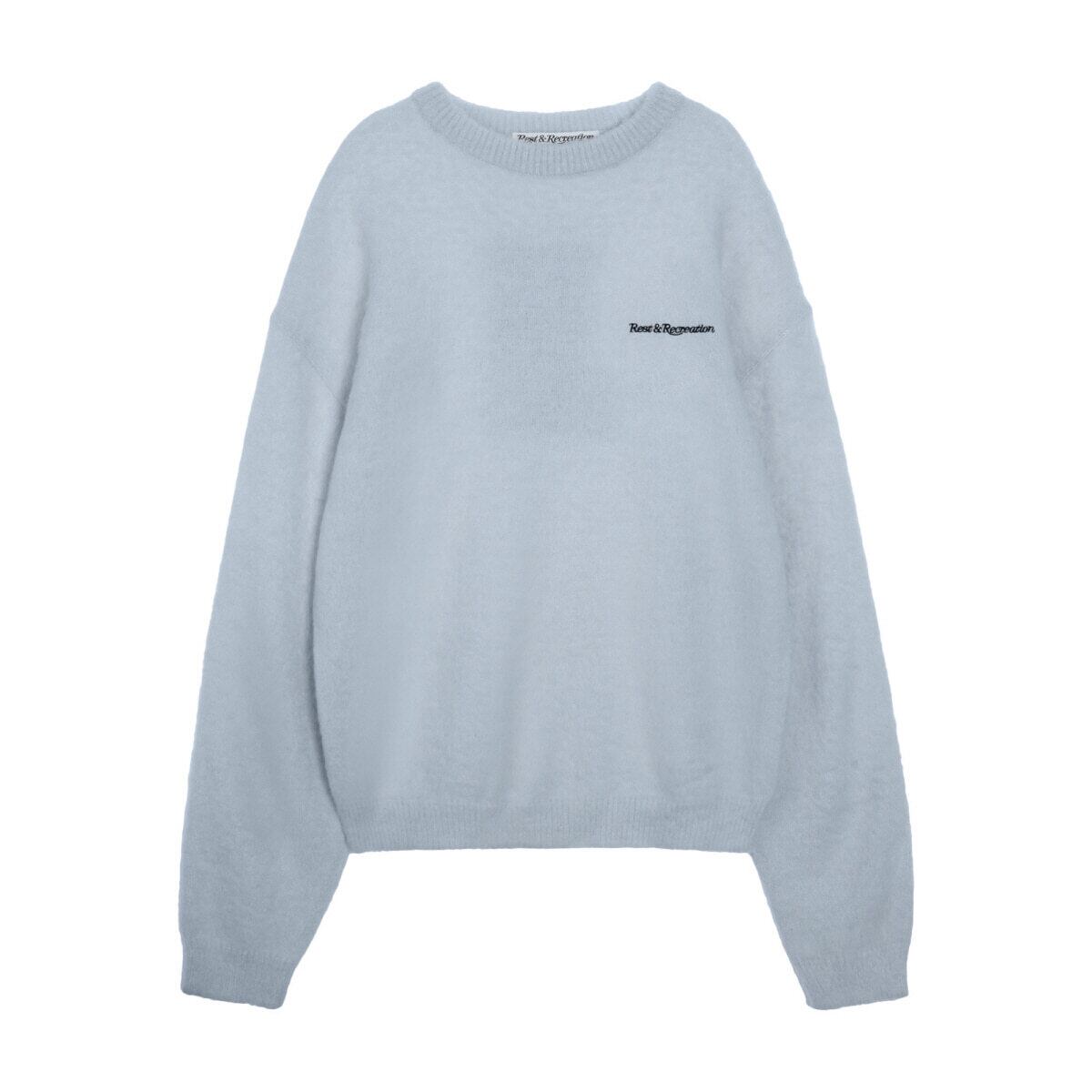 Rest & Recreation] HAIRY JACQUARD KNIT TOP - SKY BLUE 正規韓国