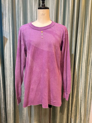 garment dye thermal  purple＆yellow button