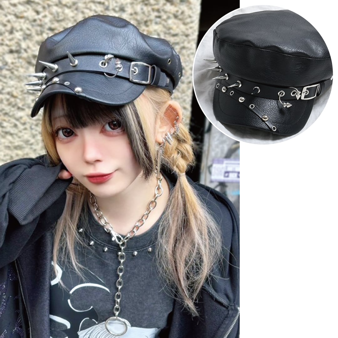 1/5新着】スパイクベルトレザーキャスケット | VOLCAN&APHRODITE