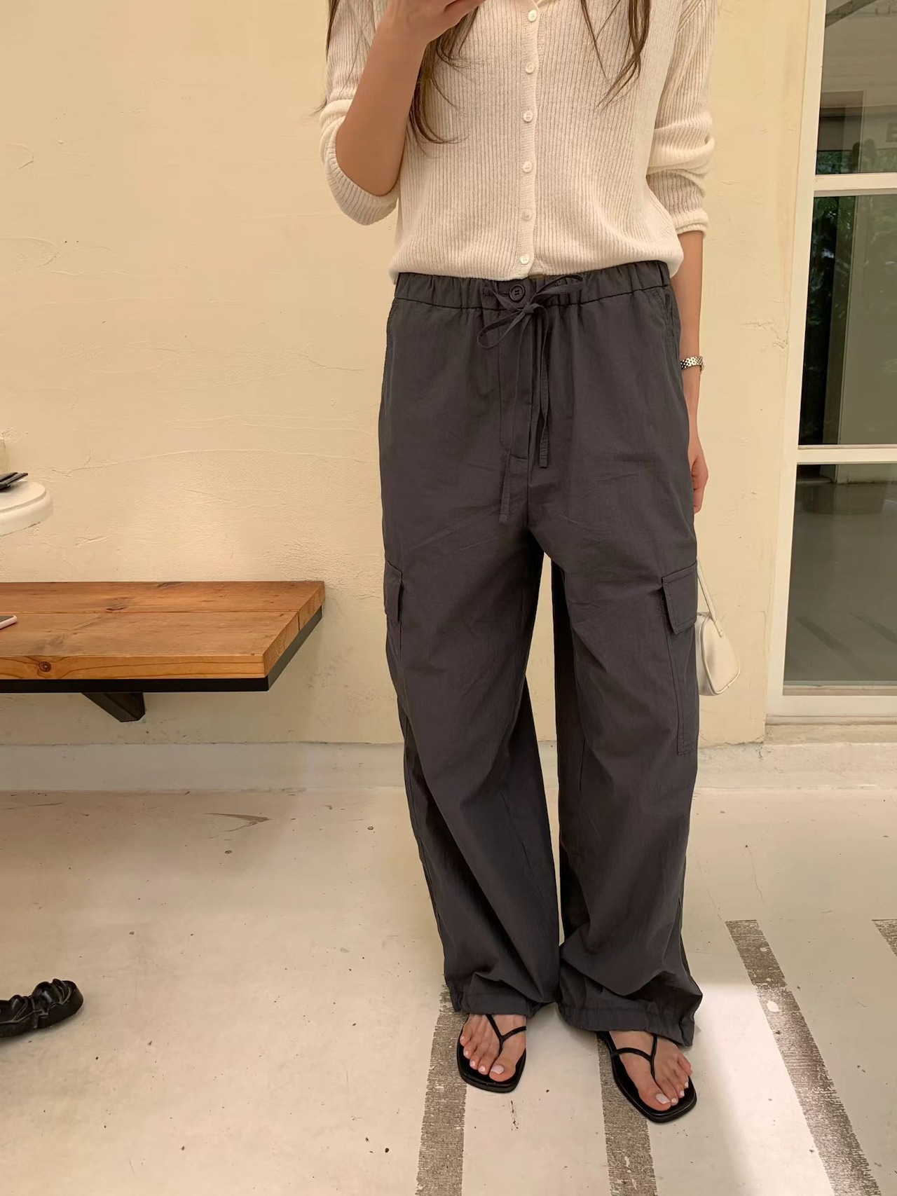 (OUNCE) washing cargo banding pants / 2color