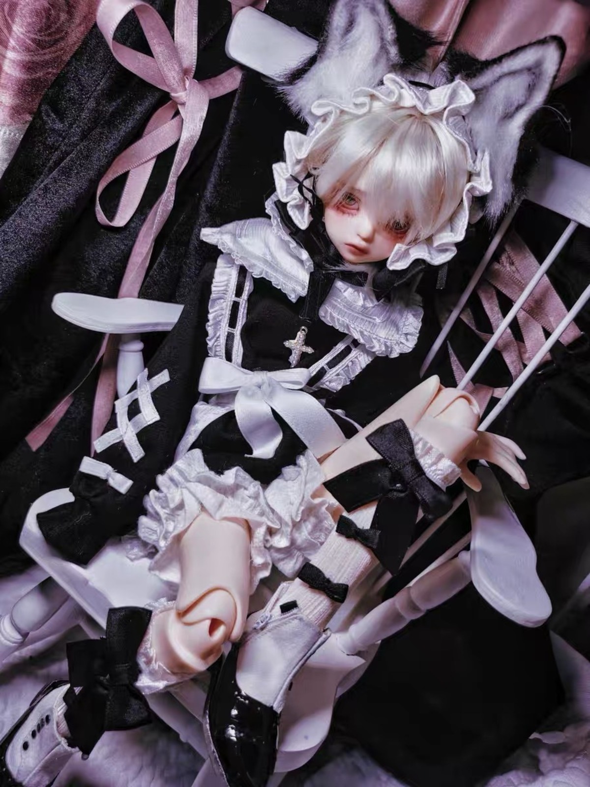 数量限定！衣装セット！猫 メイド服 洋服 服 BJD 1/4 球体関節人形 MDD 