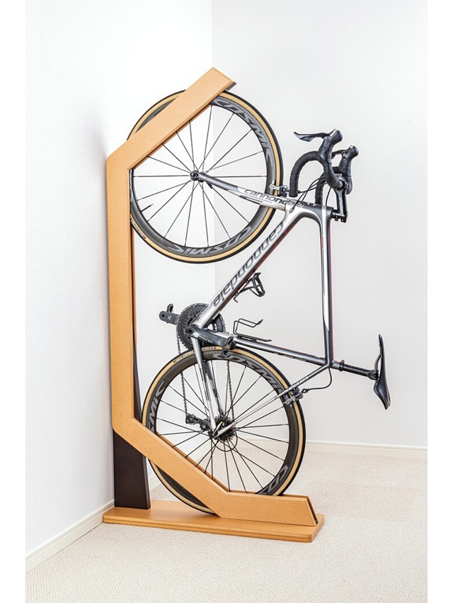 【送料込】愛車をインテリアに　木製自転車スタンド「ウィリースタンド」