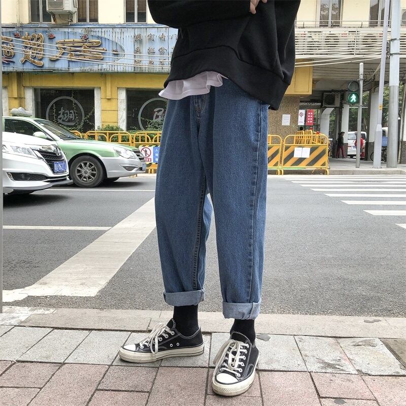 全2色 デニム パンツ ストレート カジュアル シンプル 無地