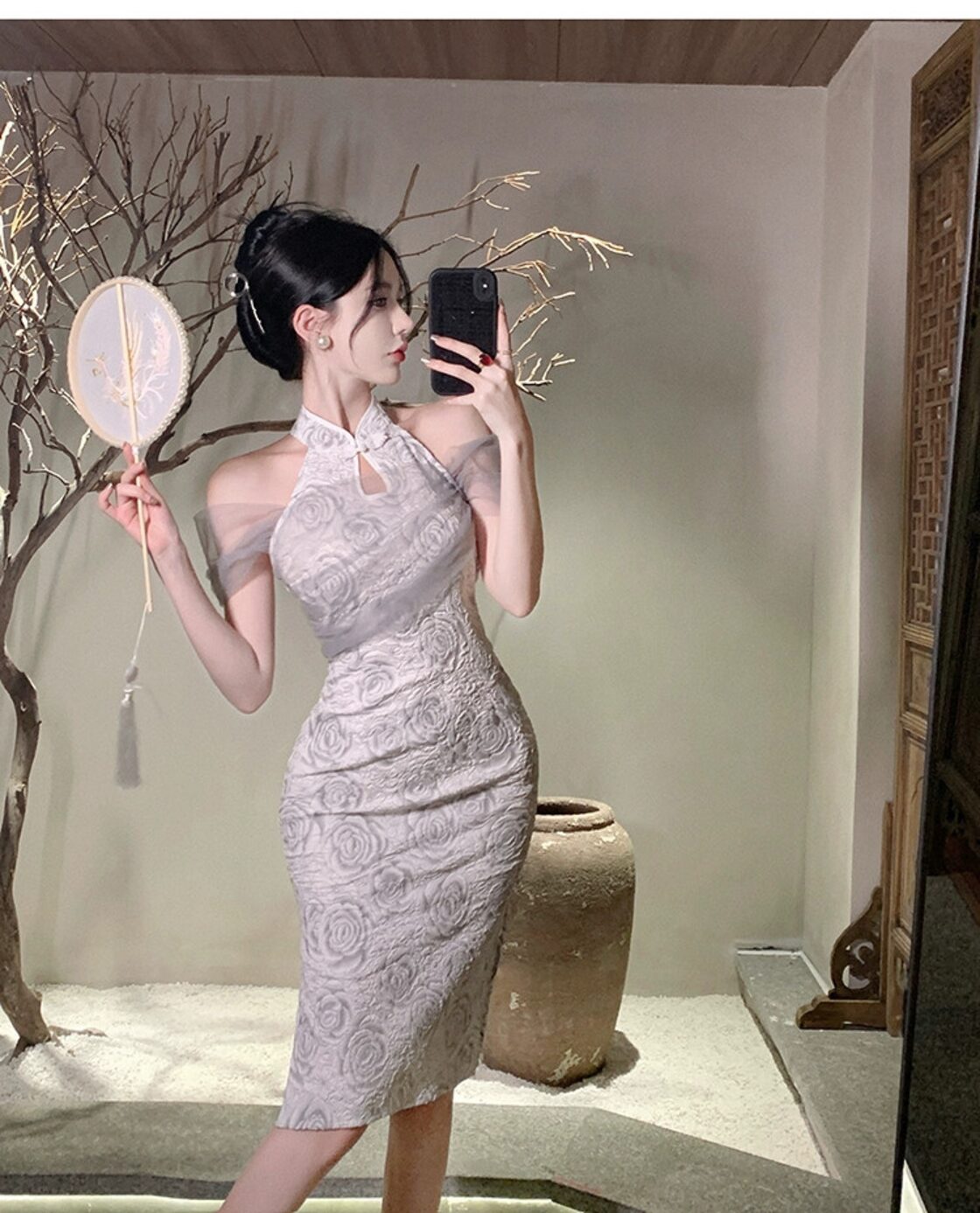 中国風のセクシーなチャイナドレス若い気質が改善されたハイエンド 
