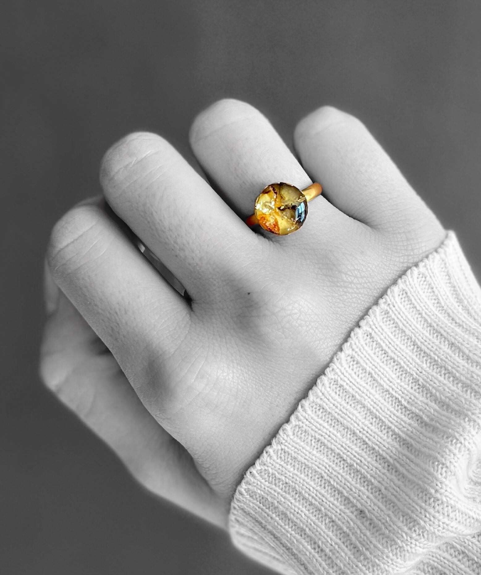 指輪・リング coffee ring Coffee Ring-Amber Gold | Beside ジュエリー・金属フリー・一点物