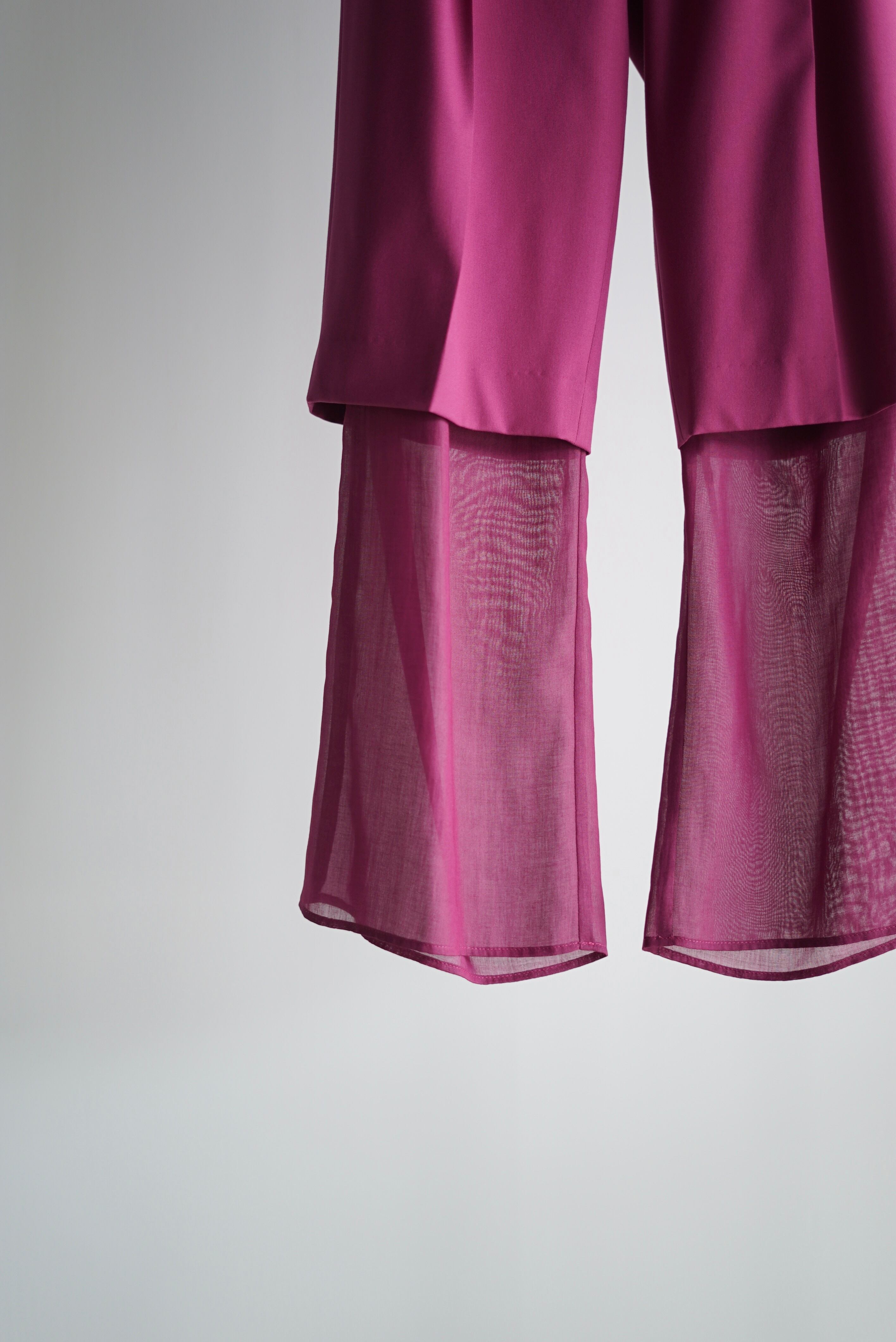 HYKE / P/R STRETCH LAYERED PANTS ( BLACK / BEIGE / PLUM HYKE / P/R STRETCH LAYERED PANTS ( BLACK / BEIGE / PLUM