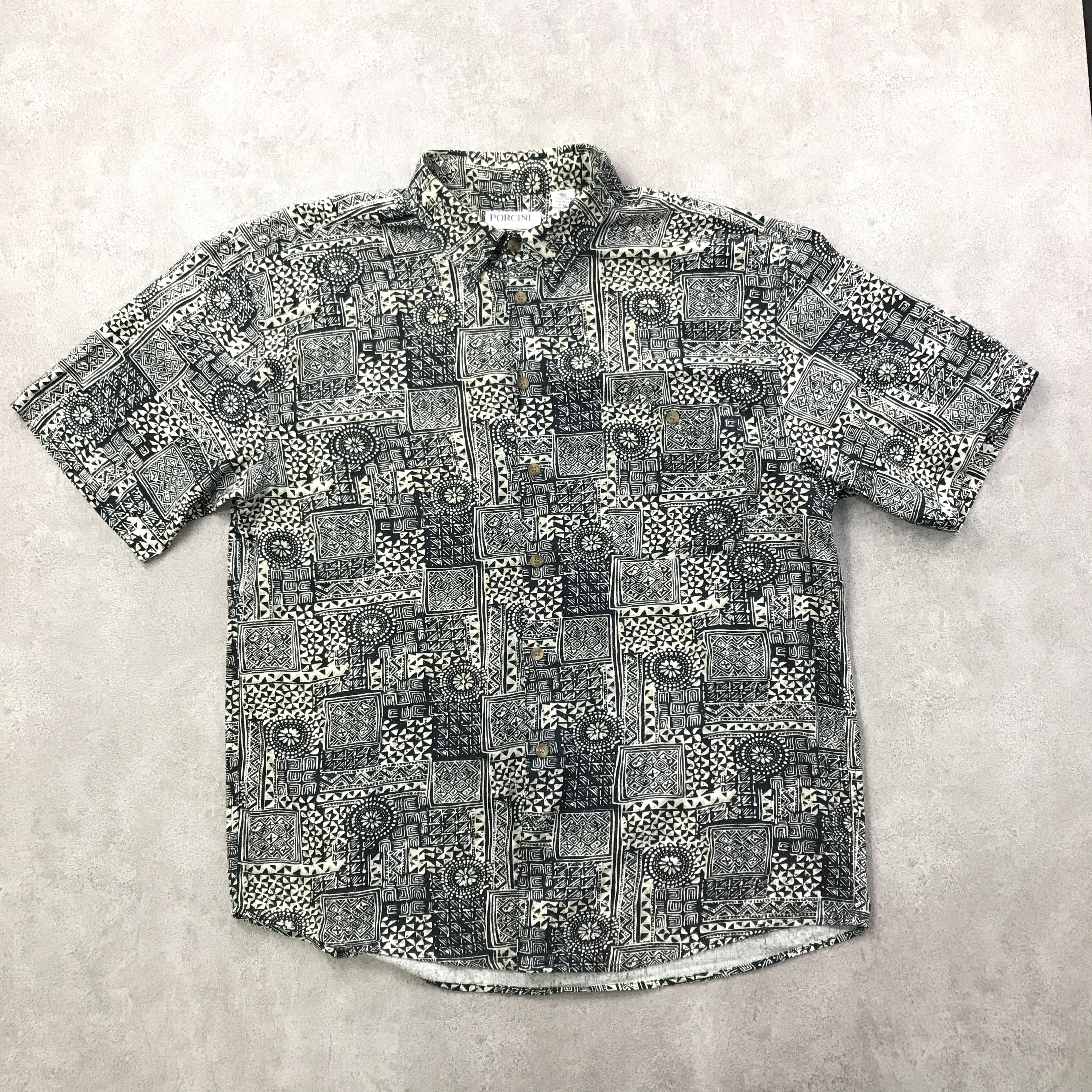 CHIVALRY シルク100% vintage 総柄シャツ Sサイズ