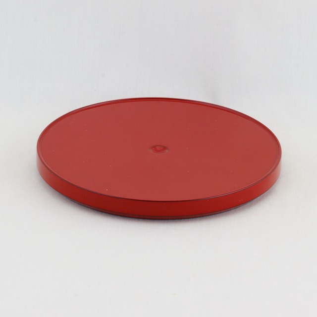 1526-2  輪島塗　ソーサー／丸形／朱塗／無地