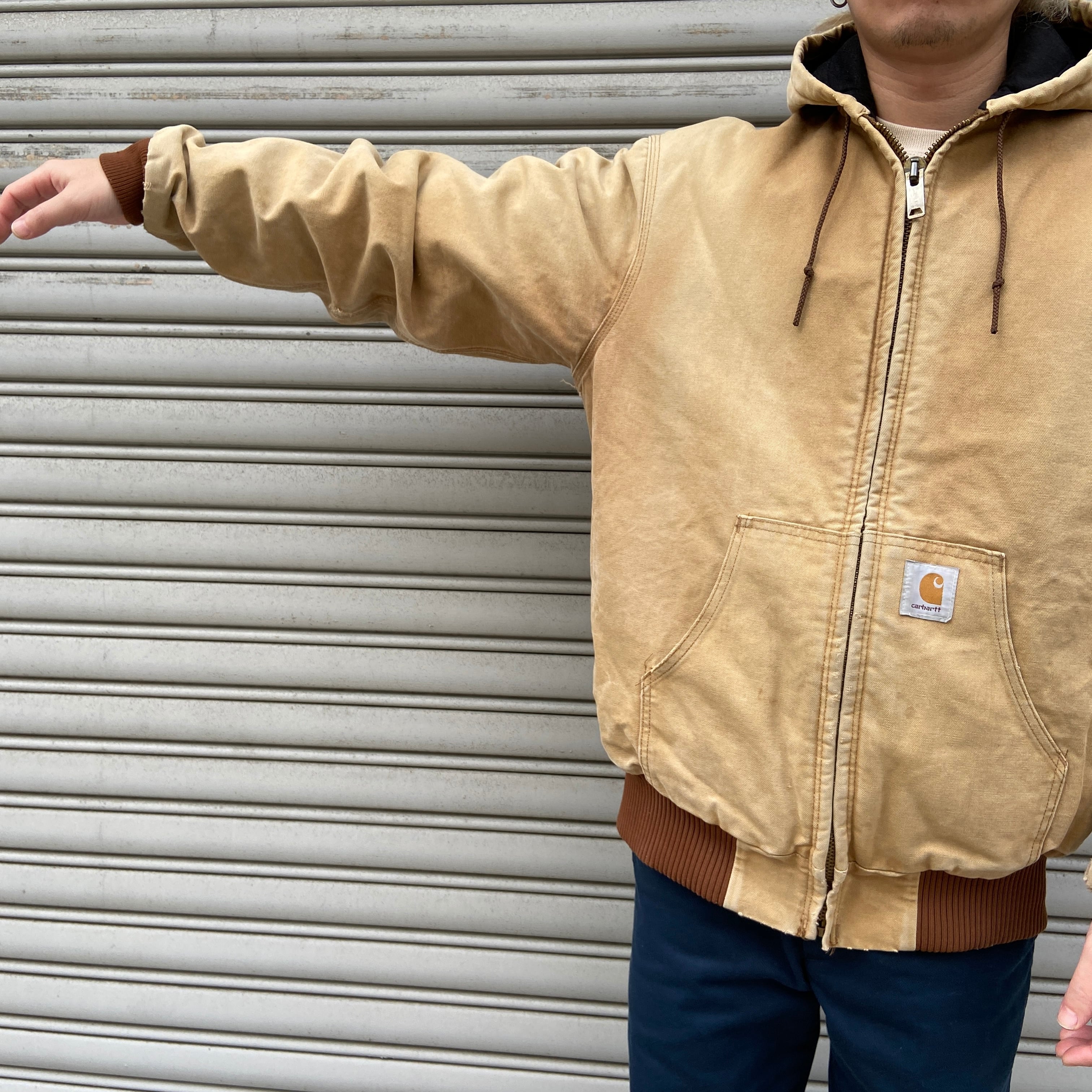 90〜00s USA製 Carhartt アクティブジャケット フェード ボロ a02eba1c5f10a320facd83c0bd69a4