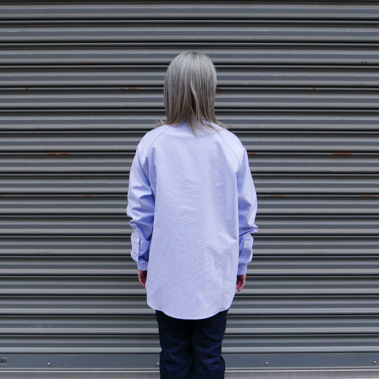 ( BLUE ) RAGLAN SLEEVE OXFORD SHIRT