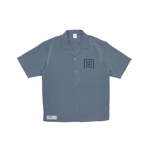 GN427 front logo short sleeve shirt stone blue