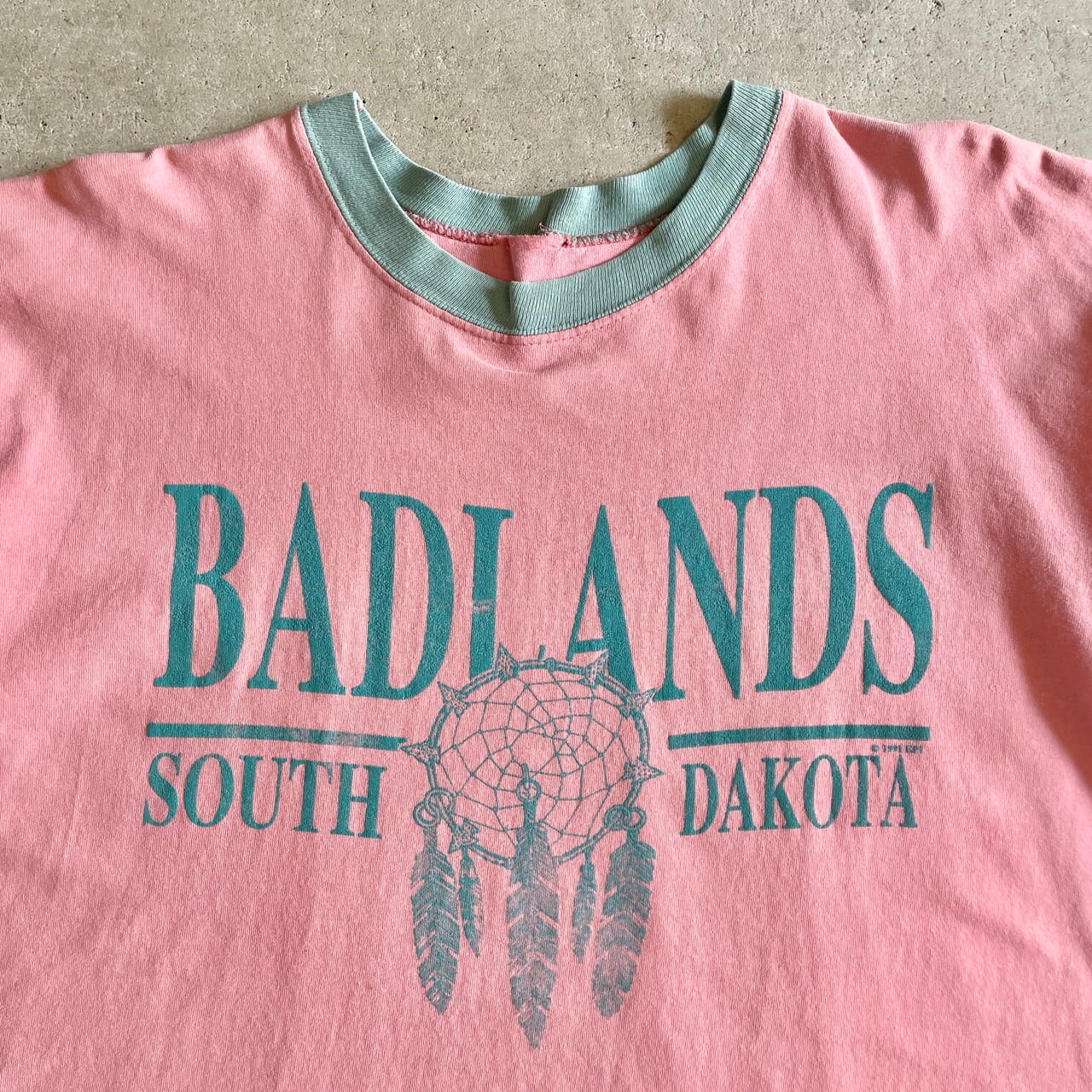 90年代 BADLANDS SOUTH DAKOTA スーベニア プリント リンガーTシャツ