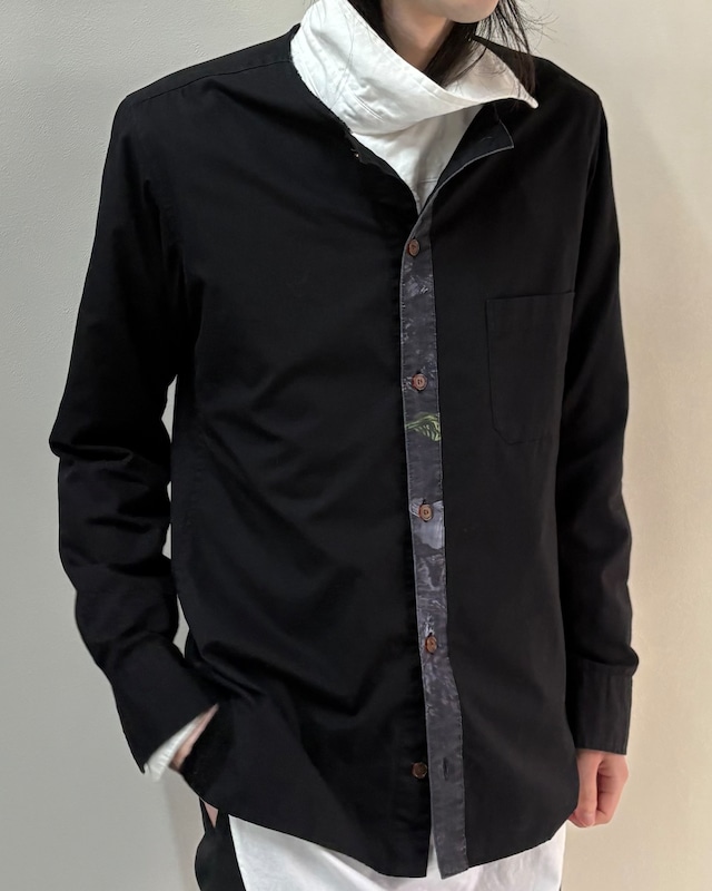 【16ss/Yohji Yamamoto POUR HOMME】no collar paint shirt