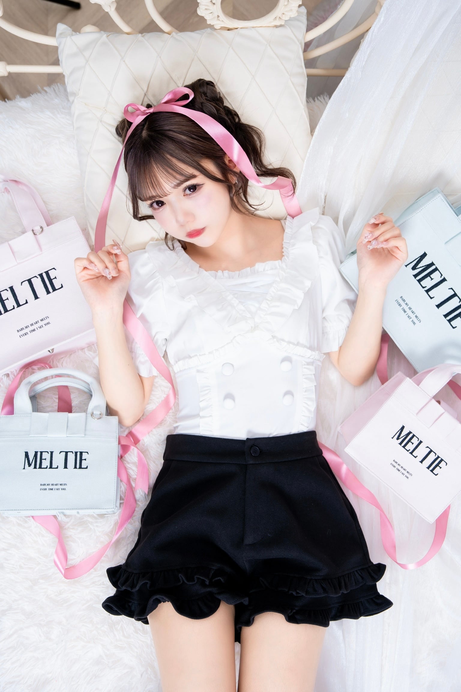 【New color】ribbon canvas tote bag〈SMALL〉