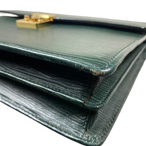 GIANNI VERSACE green leather mini briefcase